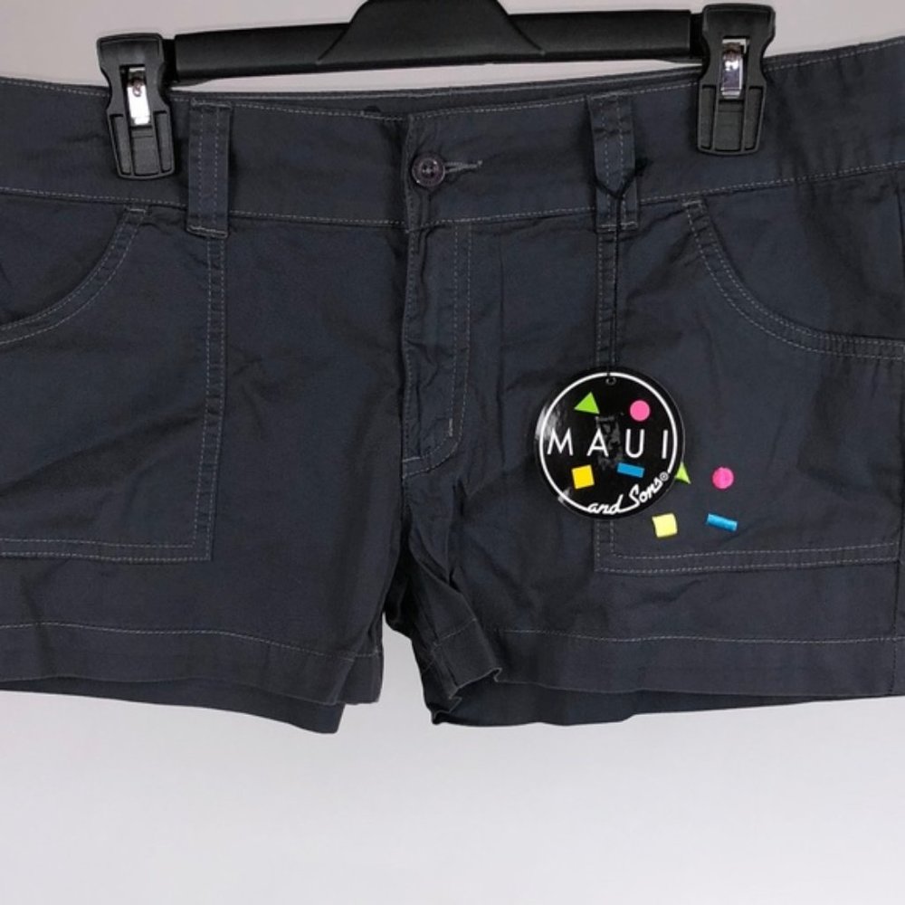 Maui and Sons Womens Mini Shorts Beach Size 9 Gray